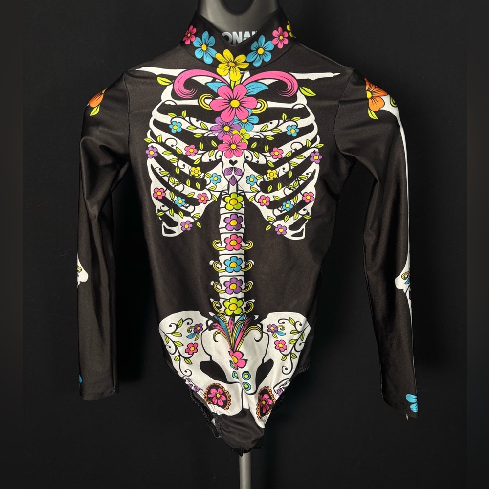 Floral Skeleton Long Sleeve Bodysuit